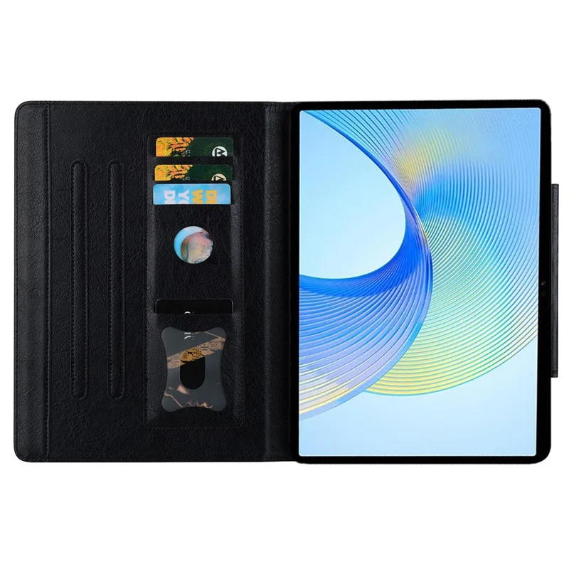 For Lenovo Tab M11 Plus / Tab K11 Plus Case Stand PU Leather Tablet Cover Cat Buckle Closure - Black