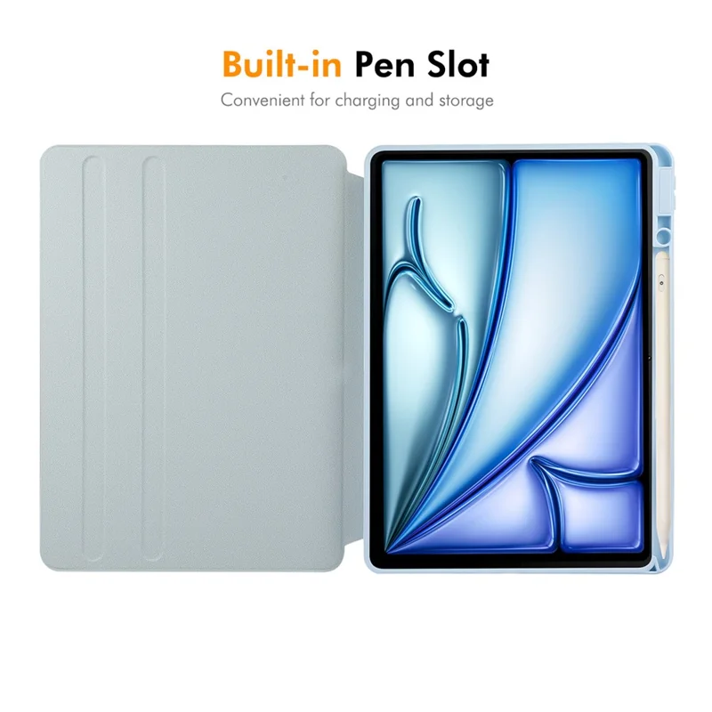 ENKAY HAT PRINCE For iPad Air 11 (2025) / (2024) Case Auto Wake / Sleep Acrylic Clear Back Leather Tablet Cover - Blue