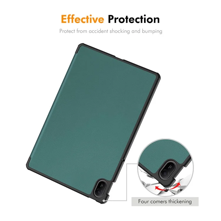 ENKAY HAT PRINCE Para Huawei MatePad SE 11 Case PU Leather+PC Trifold Stand Tablet Cover - Verde Escuro