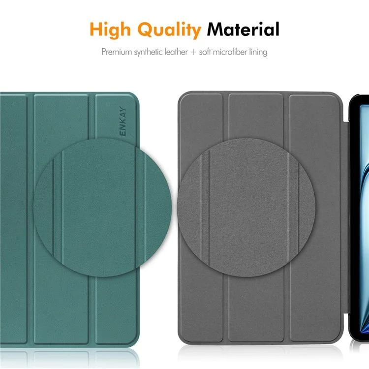 ENKAY HAT PRINCE Para Huawei MatePad SE 11 Case PU Leather+PC Trifold Stand Tablet Cover - Verde Escuro