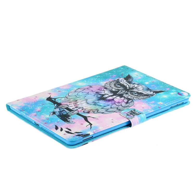 For iPad Pro 11 (2024) Case Pattern Printed Leather Tablet Cover Stand Pen Holder - Owl