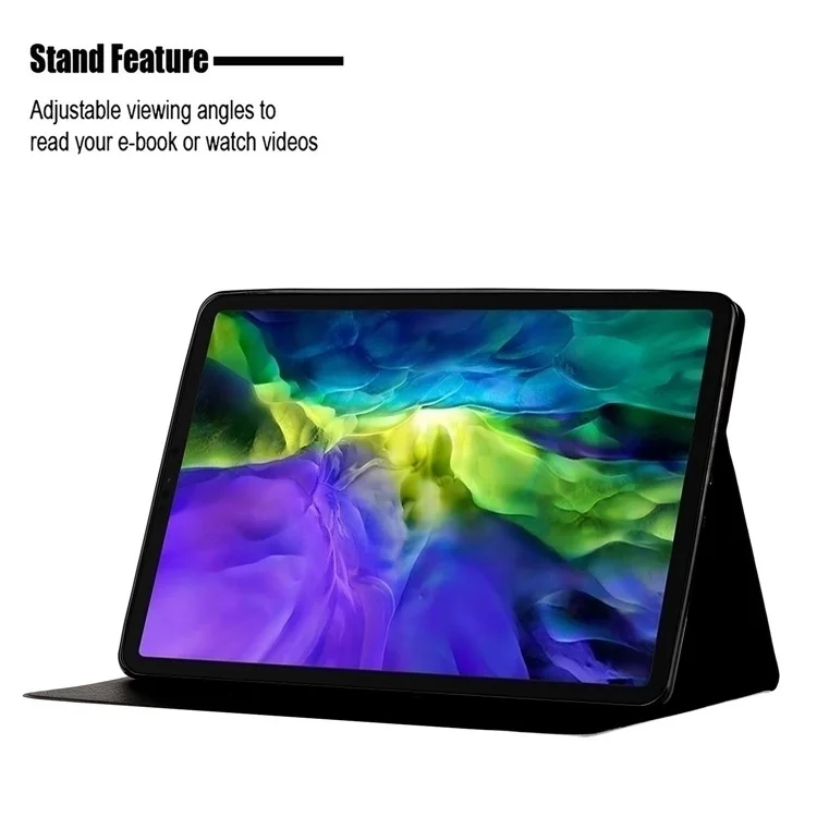 For iPad Pro 11 (2024) Case Pattern Printed Leather Stand Tablet Cover Card Holder - Pink Marble