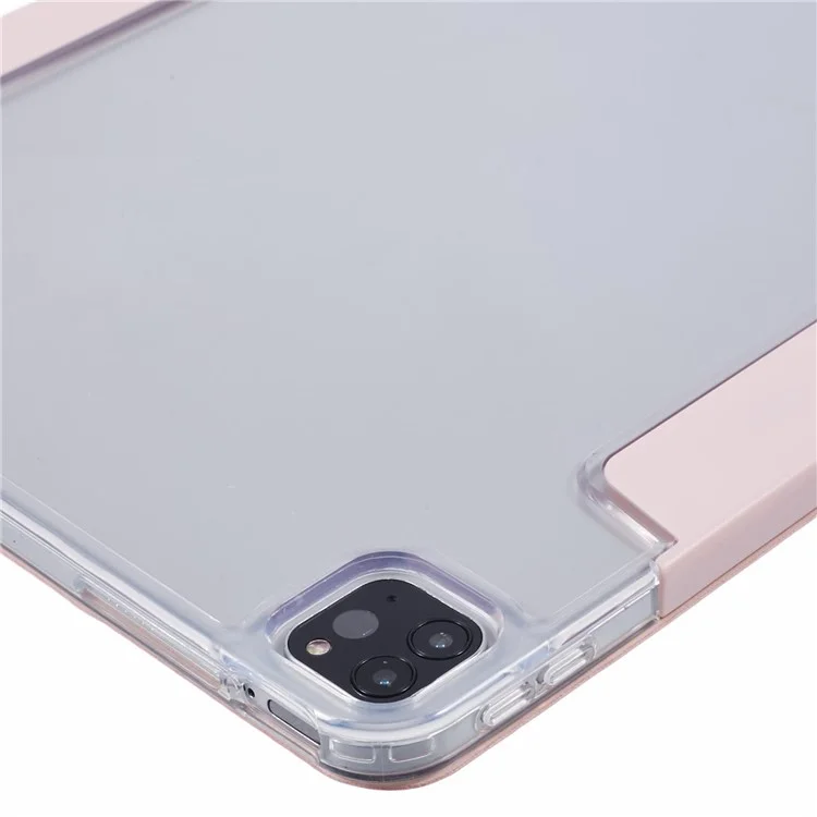 MUTURAL Para iPad Air 13 (2024) / iPad Pro 12.9 (2022) / (2021) / (2020) / (2018) Funda Origami Soporte Cubierta de Cuero para Tableta - Rosa