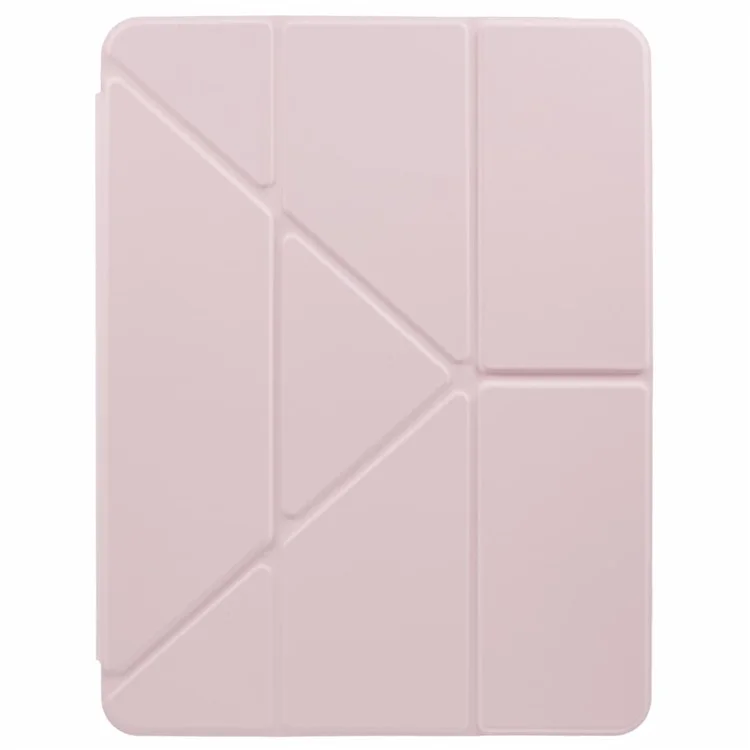 MUTURAL Para iPad Air 13 (2024) / iPad Pro 12.9 (2022) / (2021) / (2020) / (2018) Funda Origami Soporte Cubierta de Cuero para Tableta - Rosa