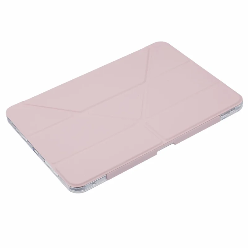 MUTURAL For iPad Pro 11 (2025) / 11 (2024) Case PU Leather Clear Back Tablet Cover with Pencil Holder Origami Standing - Pink