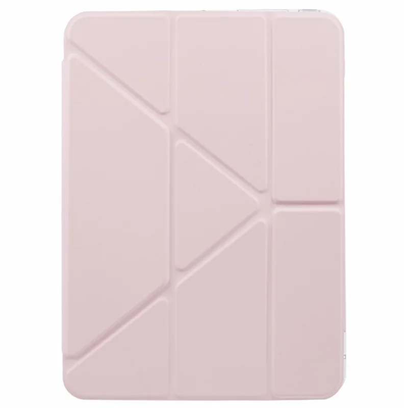 MUTURAL For iPad Pro 11 (2025) / 11 (2024) Case PU Leather Clear Back Tablet Cover with Pencil Holder Origami Standing - Pink