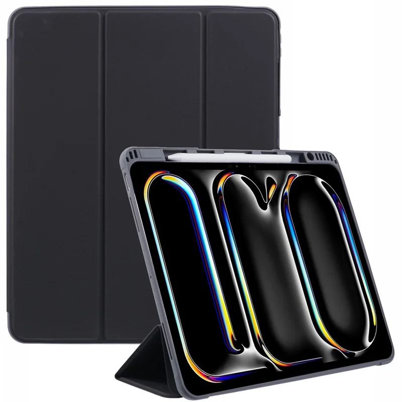 MUTURAL For iPad Pro 13 (2025) / 13 (2024) Case Tri-Fold Stand Tablet Leather Cover Auto Wake / Sleep - Black