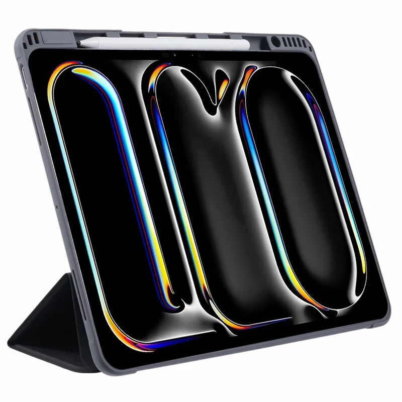 MUTURAL For iPad Pro 13 (2025) / 13 (2024) Case Tri-Fold Stand Tablet Leather Cover Auto Wake / Sleep - Black
