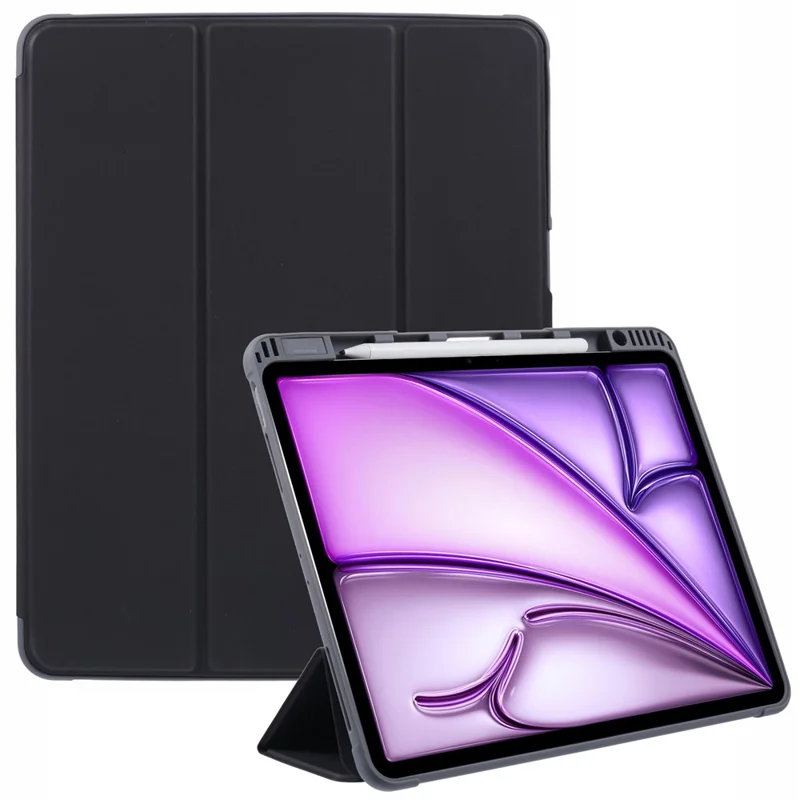 MUTURAL Per iPad Air 13 (2024) Case Tablet Tri-Fold Custodia in Pelle Autosleep / Wake - Nero