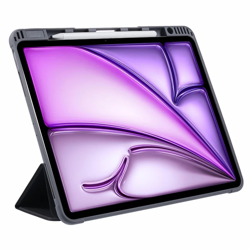 MUTURAL Per iPad Air 13 (2024) Case Tablet Tri-Fold Custodia in Pelle Autosleep / Wake - Nero