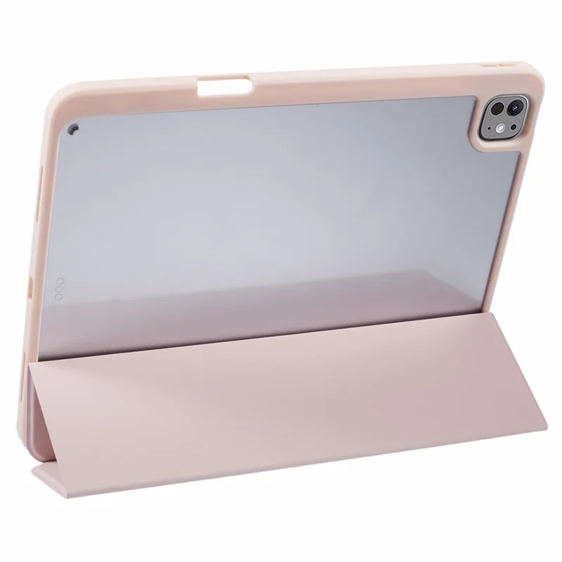 MUTURAL For iPad Pro 13 (2024) Case Leather Trifold Stand Cover  Auto Wake / Sleep - Pink
