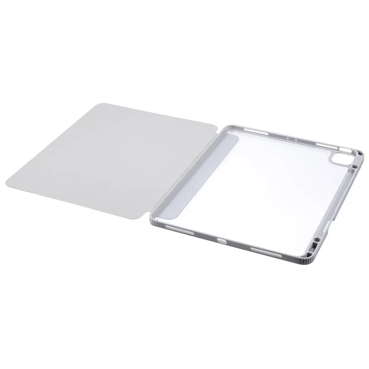 MUTURAL For iPad Air 13 (2025) / (2024) / Pro 12.9 (2022) / (2021) / (2020) / (2018) Leather Case Trifold Stand Cover with Pencil Holder - Grey