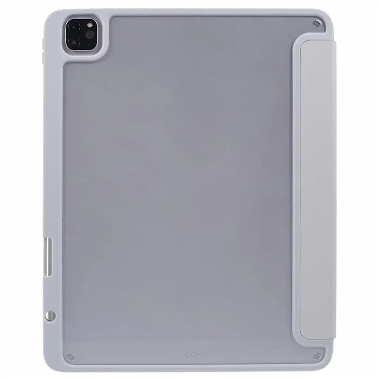 MUTURAL For iPad Air 13 (2025) / (2024) / Pro 12.9 (2022) / (2021) / (2020) / (2018) Leather Case Trifold Stand Cover with Pencil Holder - Grey