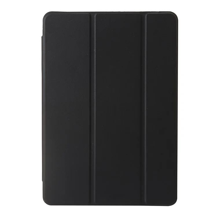 For Huawei MatePad SE 11 Case Tri-Fold Stand Leather+TPU+Acrylic Clear Back Tablet Cover - Black