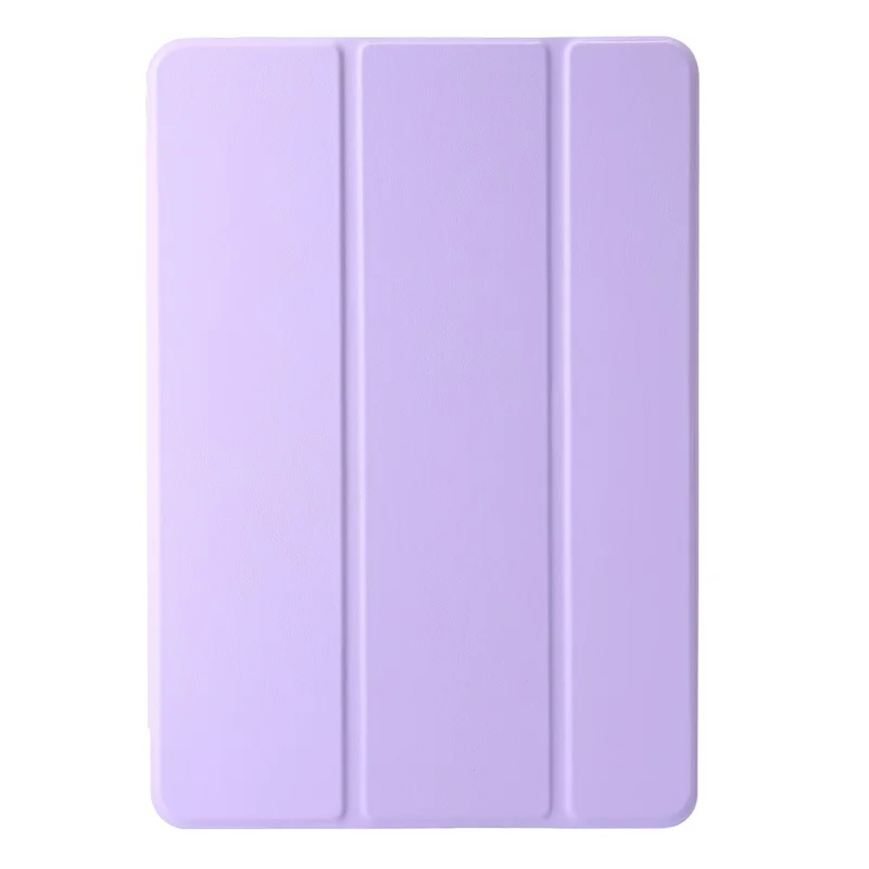 For Huawei MatePad SE 11 Case Tri-fold Stand Leather+TPU+Acrylic Clear Back Tablet Cover - Purple