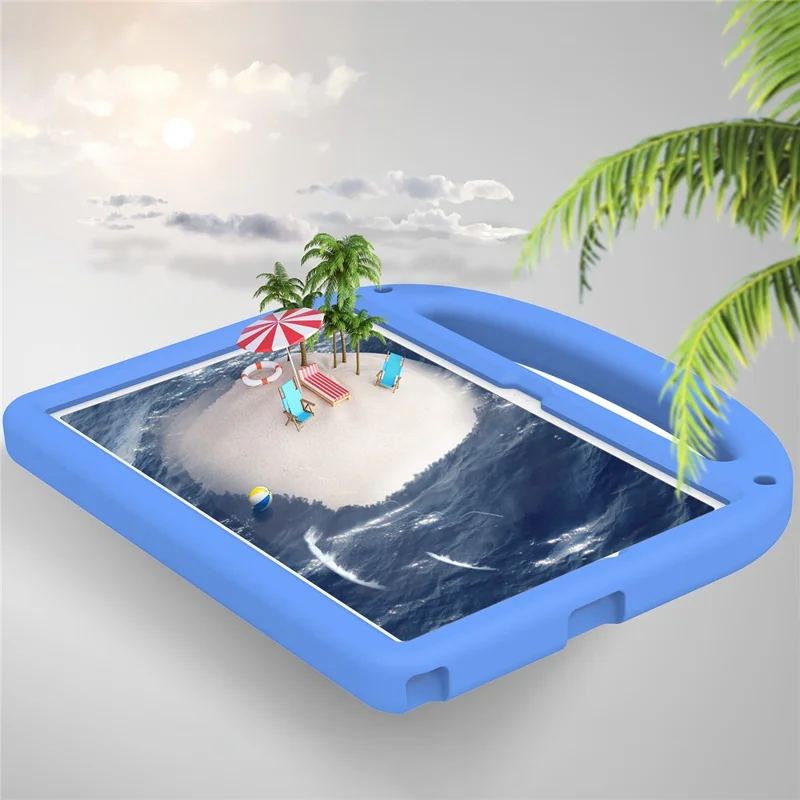 For Samsung Galaxy Tab A11+ / A9+ Case Cartoon Design EVA+PC Kickstand Tablet Cover with Strap - Blue