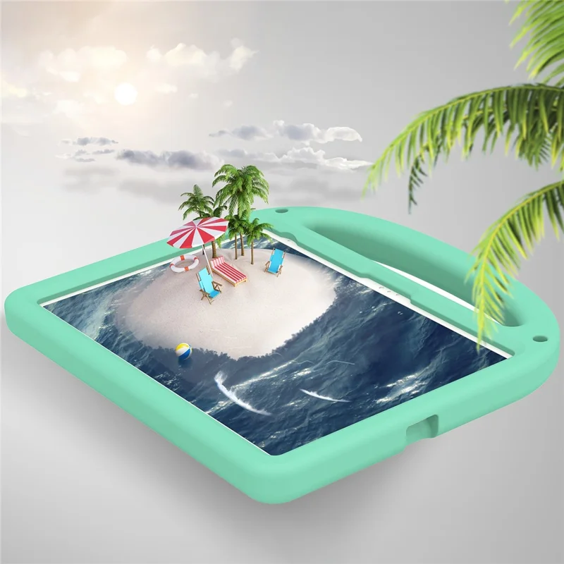 For iPad (2025) / 10.9 (2022) Kickstand Case Cartoon Design Anti-Drop EVA+PC Tablet Cover with Strap for Kids - Green
