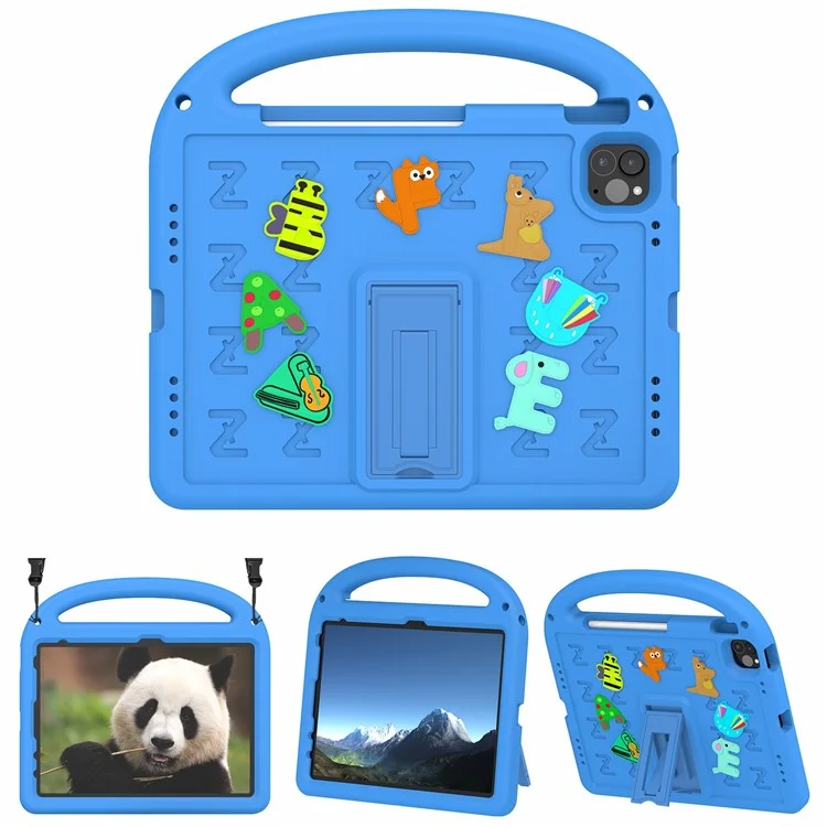 Pour iPad Pro 11 (2022) / (2021) / (2020) / (2018) / Air (2022) / (2020) Étui Motif Cartoon EVA+PC Housse de Tablette - Bleu