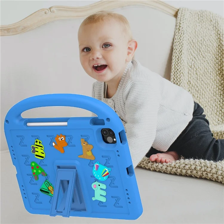 Pour iPad Pro 11 (2022) / (2021) / (2020) / (2018) / Air (2022) / (2020) Étui Motif Cartoon EVA+PC Housse de Tablette - Bleu