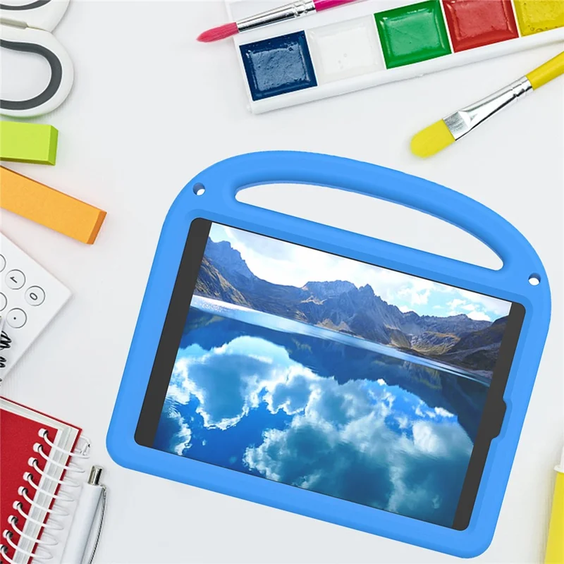 For iPad 10.2 (2021) / (2020) / (2019) Kickstand Case EVA+PC Tablet Cover Cartoon Design - Blue