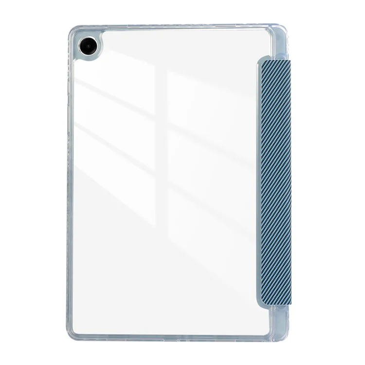 For Samsung Galaxy Tab A9+ Stand Case Auto Sleep / Wake Carbon Fiber Texture Leather Tablet Cover - Baby Blue