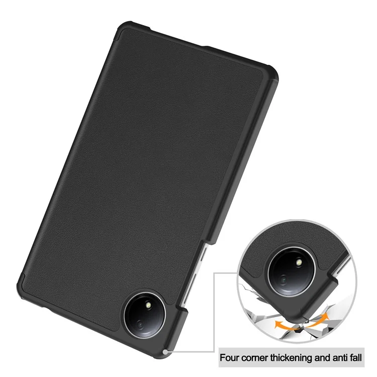For Xiaomi Redmi Pad SE Case Anti-Scratch Leather Stand Tablet Cover - Black
