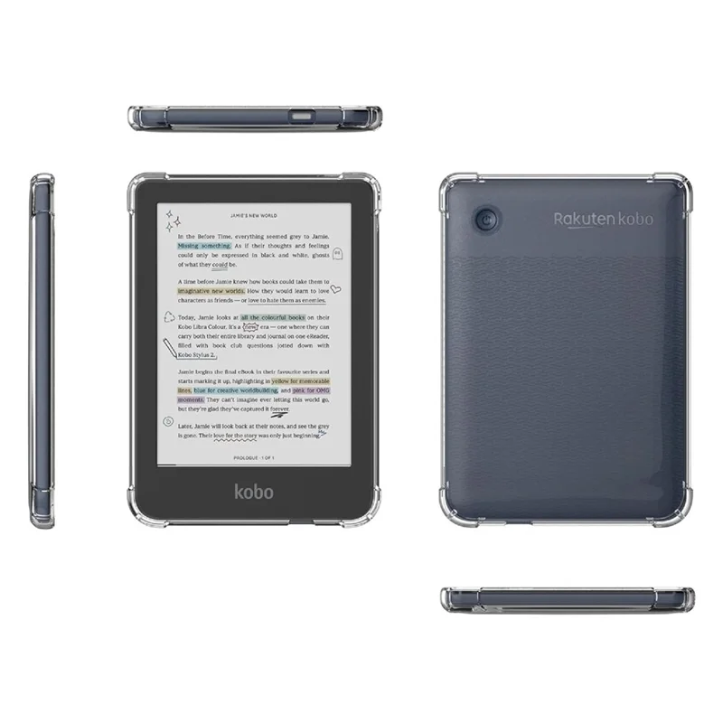 For Kobo Clara Colour  /  BW Case Four Corner Shockproof Transparent Tablet TPU Cover
