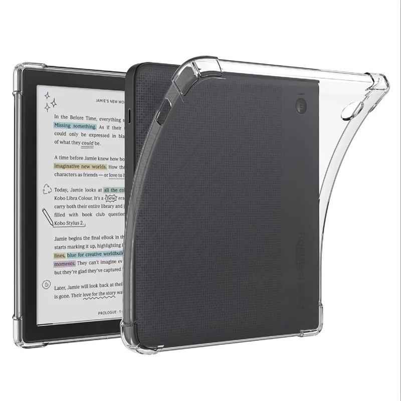 For Kobo Libra Colour Case Four Corner Protection Transparent Tablet TPU Cover