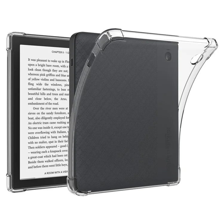 Für Kobo Libra H2O-Hülle, Vier-Ecken-Stoßfest, transparente Tablet-TPU-Abdeckung