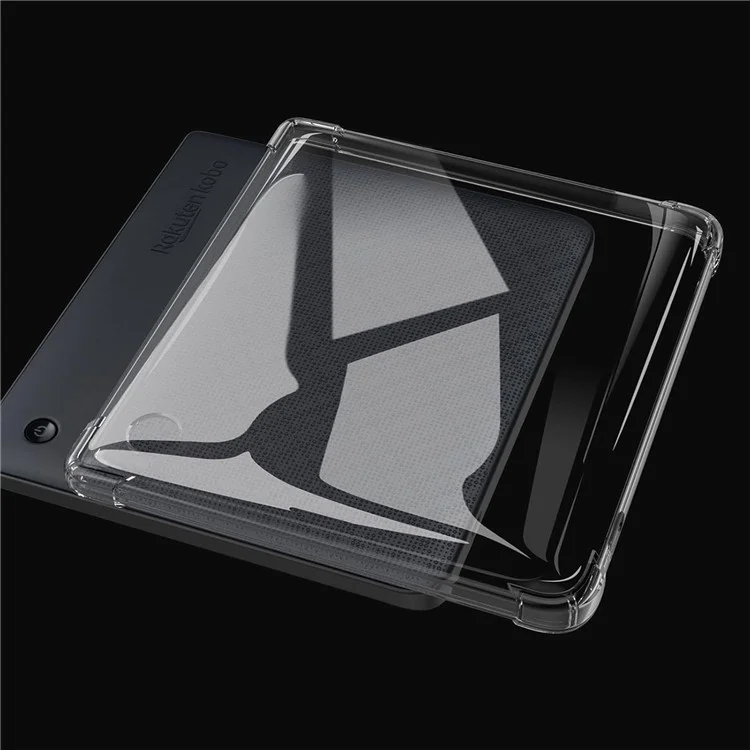 Für Kobo Libra H2O-Hülle, Vier-Ecken-Stoßfest, transparente Tablet-TPU-Abdeckung
