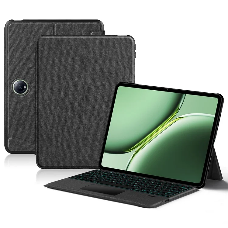 For OnePlus Pad Go Leather Case + Bluetooth-compatible Keyboard with Backlight Trackpad