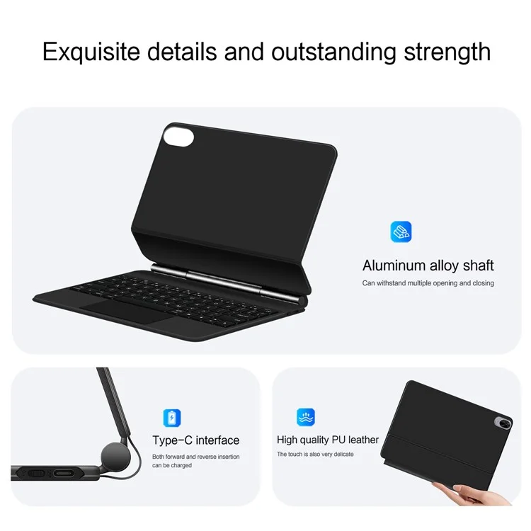 For Huawei MatePad 11.5 S Magnetic Floating Bluetooth-compatible Keyboard + Leather Tablet Case (English)