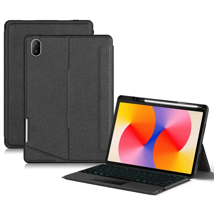For Huawei MatePad SE 11 Leather Case + Bluetooth-compatible Keyboard with Backlight Trackpad
