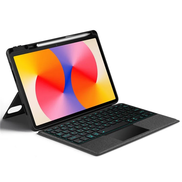 For Huawei MatePad SE 11 Leather Case + Bluetooth-compatible Keyboard with Backlight Trackpad