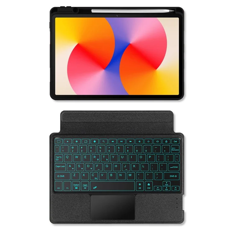 For Huawei MatePad SE 11 Leather Case + Bluetooth-compatible Keyboard with Backlight Trackpad