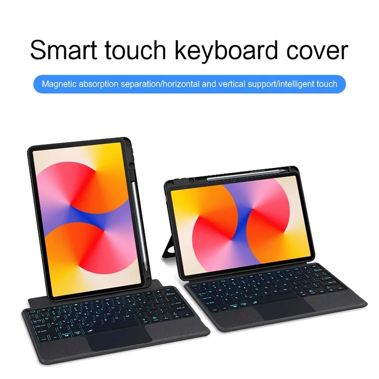 For Huawei MatePad SE 11 Leather Case + Bluetooth-compatible Keyboard with Backlight Trackpad