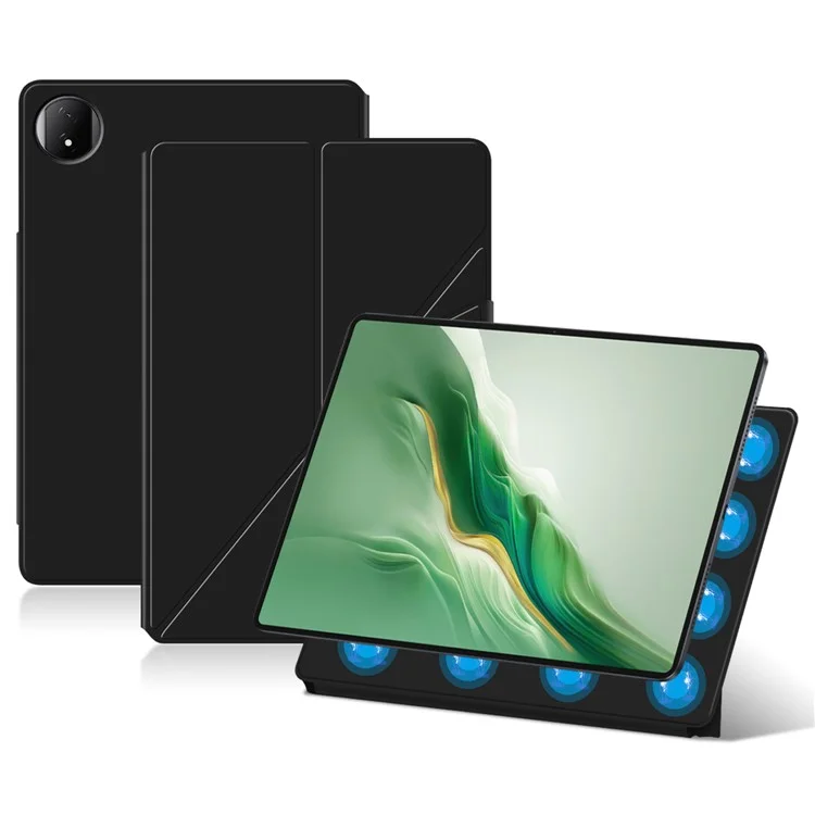 For Honor MagicPad 2 12.3 Custodia in Pelle Origami Stand Magnetic Tablet Cover Auto Wake / Sleep - Nero