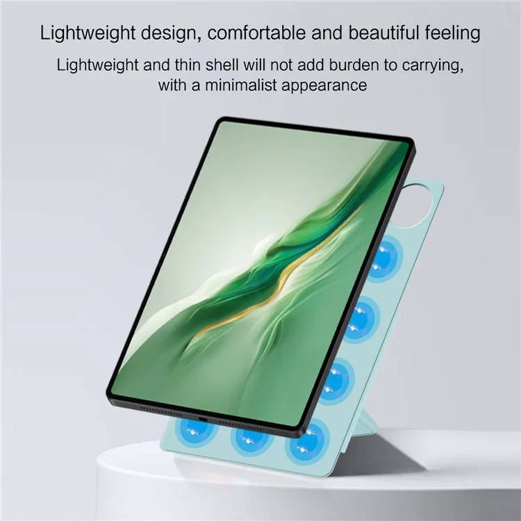 For Honor MagicPad 2 12.3 Étui en cuir Origami Stand Housse magnétique pour tablette Réveil / Veille automatique - Bleu