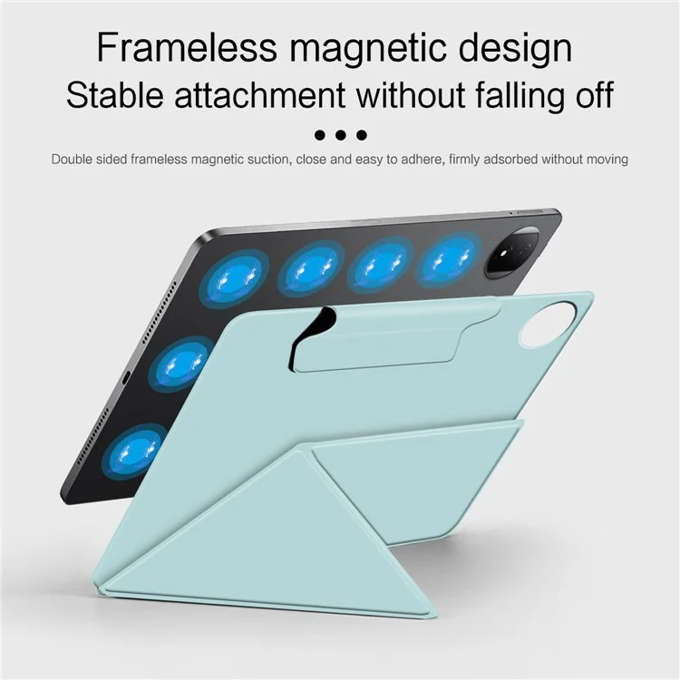 For Honor MagicPad 2 12.3 Étui en cuir Origami Stand Housse magnétique pour tablette Réveil / Veille automatique - Bleu
