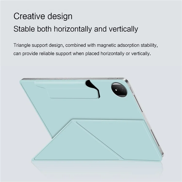 For Honor MagicPad 2 12.3 Étui en cuir Origami Stand Housse magnétique pour tablette Réveil / Veille automatique - Bleu