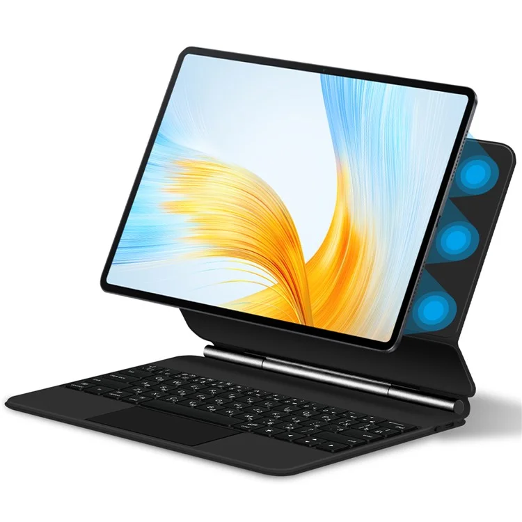 For Honor MagicPad 13 Magnetic Bluetooth-compatible Keyboard (Russian) + Adjustable Stand Leather Tablet Case