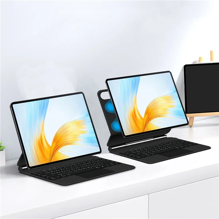 For Honor MagicPad 13 Magnetic Bluetooth-compatible Keyboard (Russian) + Adjustable Stand Leather Tablet Case