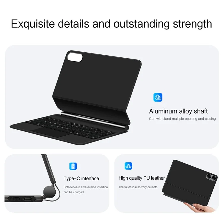 For Honor MagicPad 13 Magnetic Floating Bluetooth-compatible Keyboard + Leather Tablet Case (English)