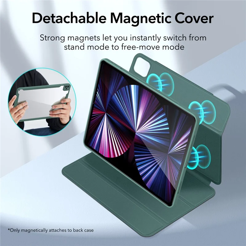 ESR Rebound Hybrid Case for iPad Pro 12.9 (2021) Leather Shockproof Tablet Cover - Green