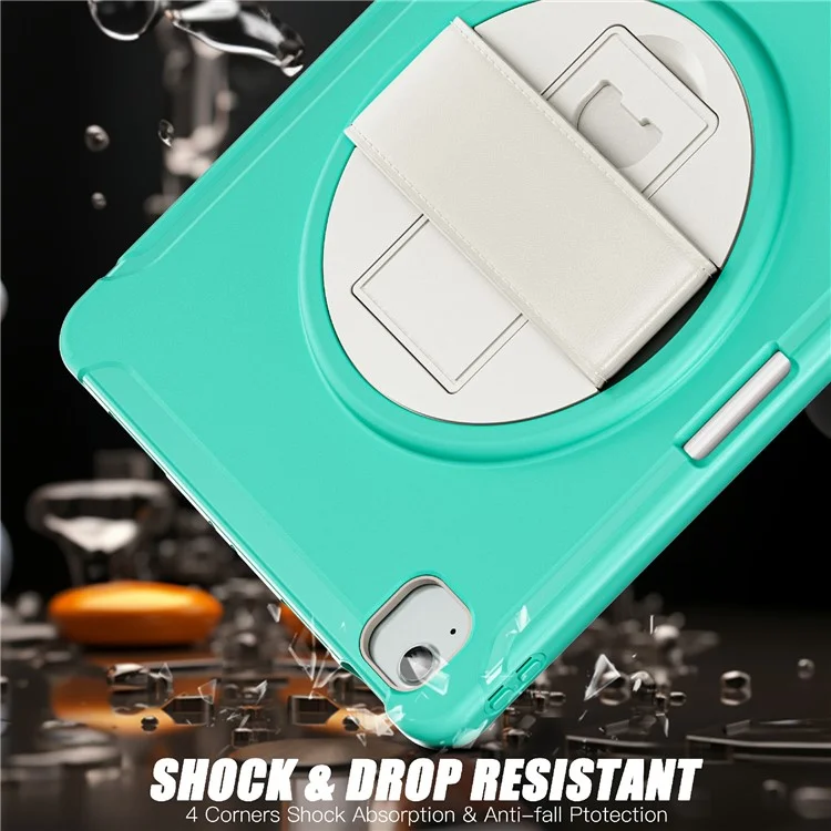 Para iPad Air 13 (2024) / iPad Pro 12.9 (2022) / (2021) / (2020) / (2018) Estuche con Soporte Patas PC+TPU+Silicona Cubierta con Ranura para Lápiz - Verde Menta