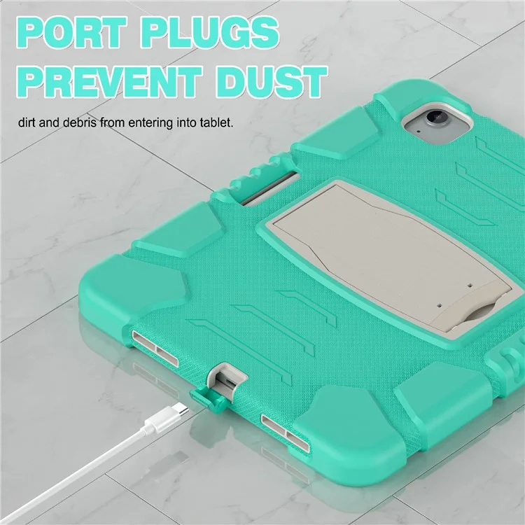 Für iPad Air 11 (2024) Kickstand Case PC+Silicone Anti-Drop Tablet Cover - Minzgrün