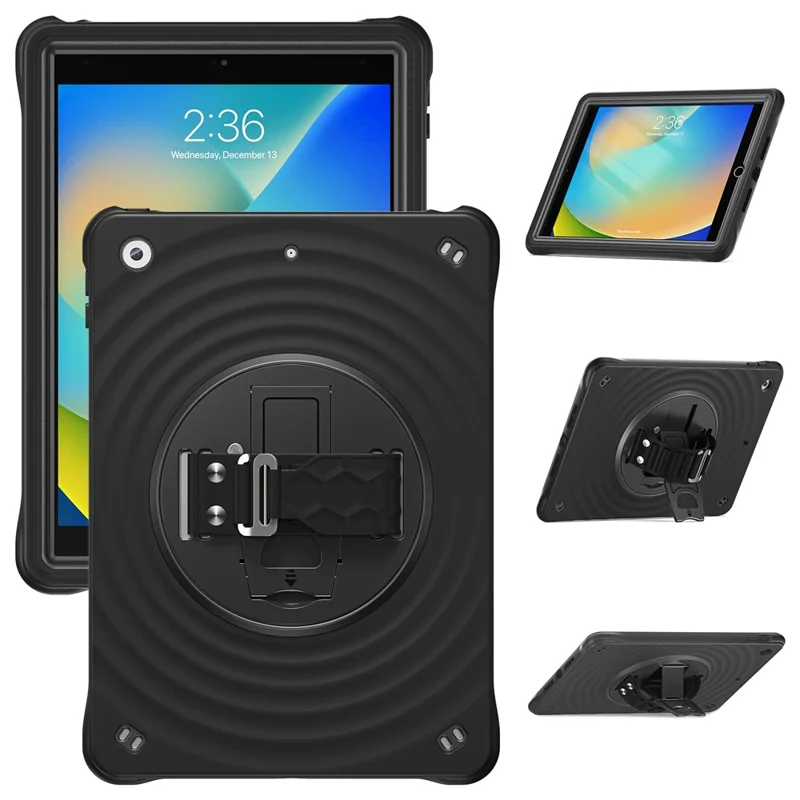 Чехол с ручным ремнем и подставкой для iPad 10.2 (2021) / (2020) / (2019) - черный