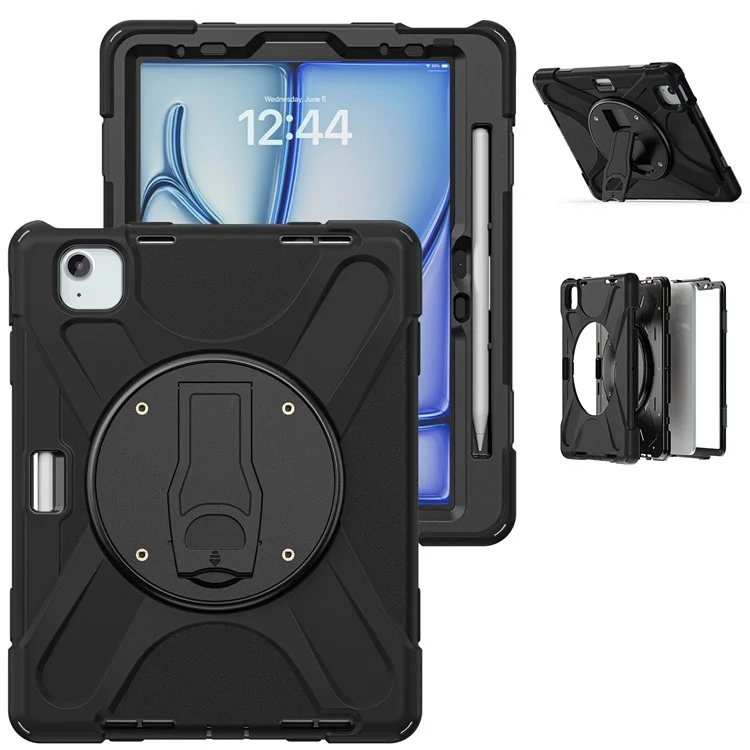 Para iPad Air 11 (2024) / Air (2022) / (2020) / iPad Pro 11 (2022) / (2021) / (2020) / (2018) Funda con Soporte PC+Silicona Cubierta para Tableta