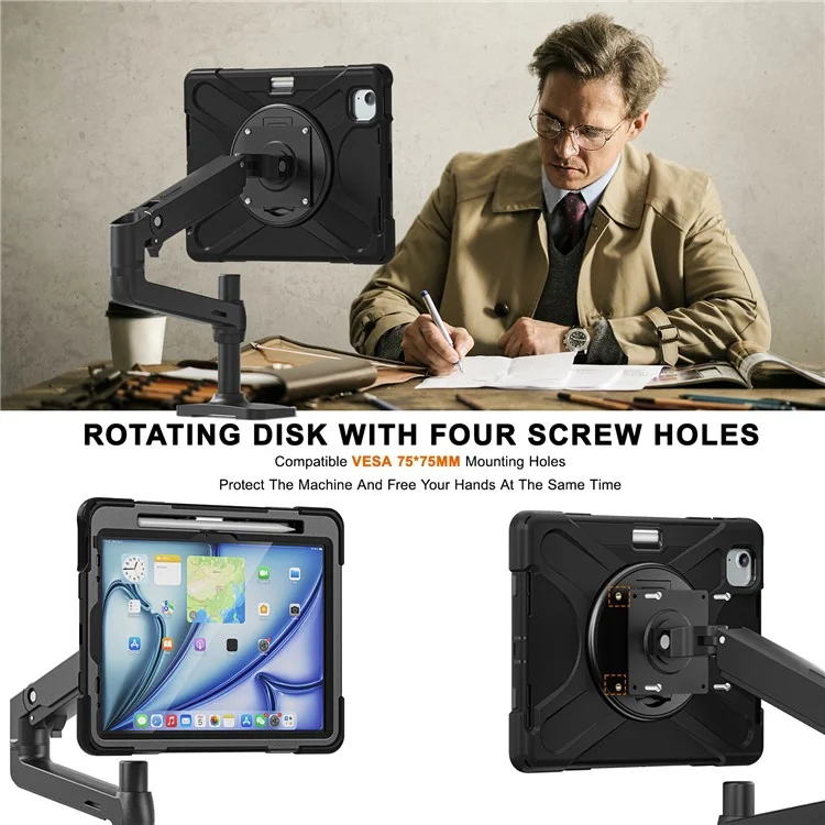 Para iPad Air 11 (2024) / Air (2022) / (2020) / iPad Pro 11 (2022) / (2021) / (2020) / (2018) Funda con Soporte PC+Silicona Cubierta para Tableta