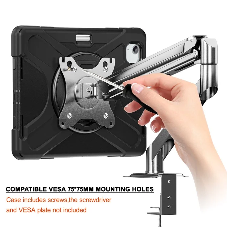 Para iPad Air 11 (2024) / Air (2022) / (2020) / iPad Pro 11 (2022) / (2021) / (2020) / (2018) Funda con Soporte PC+Silicona Cubierta para Tableta